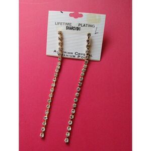 Austrian Crystal 3" Dangle Earrings